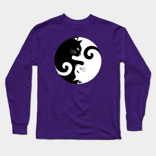 Ying Yang Cats - Black and white Long Sleeve T-Shirt